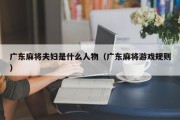 广东麻将夫妇是什么人物（广东麻将游戏规则）