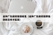 雀神广东麻将推倒胡鬼（雀神广东麻将做牌推倒胡怎样才能赢）