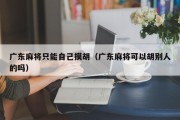 广东麻将只能自己摸胡（广东麻将可以胡别人的吗）