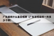广东麻将什么是百搭牌（广东百搭麻将一共多少个牌）