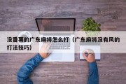 没番薯的广东麻将怎么打（广东麻将没有风的打法技巧）