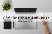 广东麻将怎么才叫大胡（广东麻将胡牌大小）